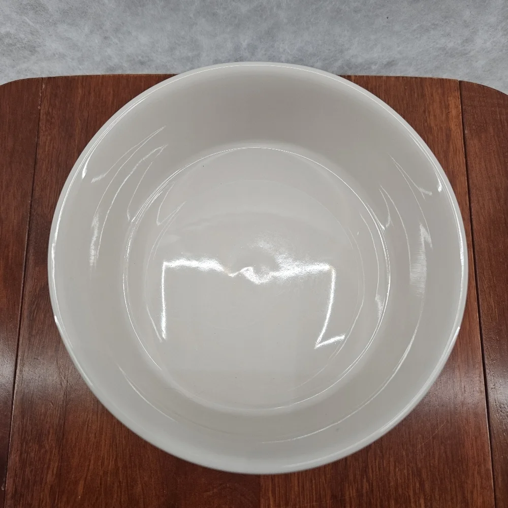 Rae Dunn Magenta DEVOUR Pet Bowl Dog Cat White Etched‎ Black Stoneware 6x2.75